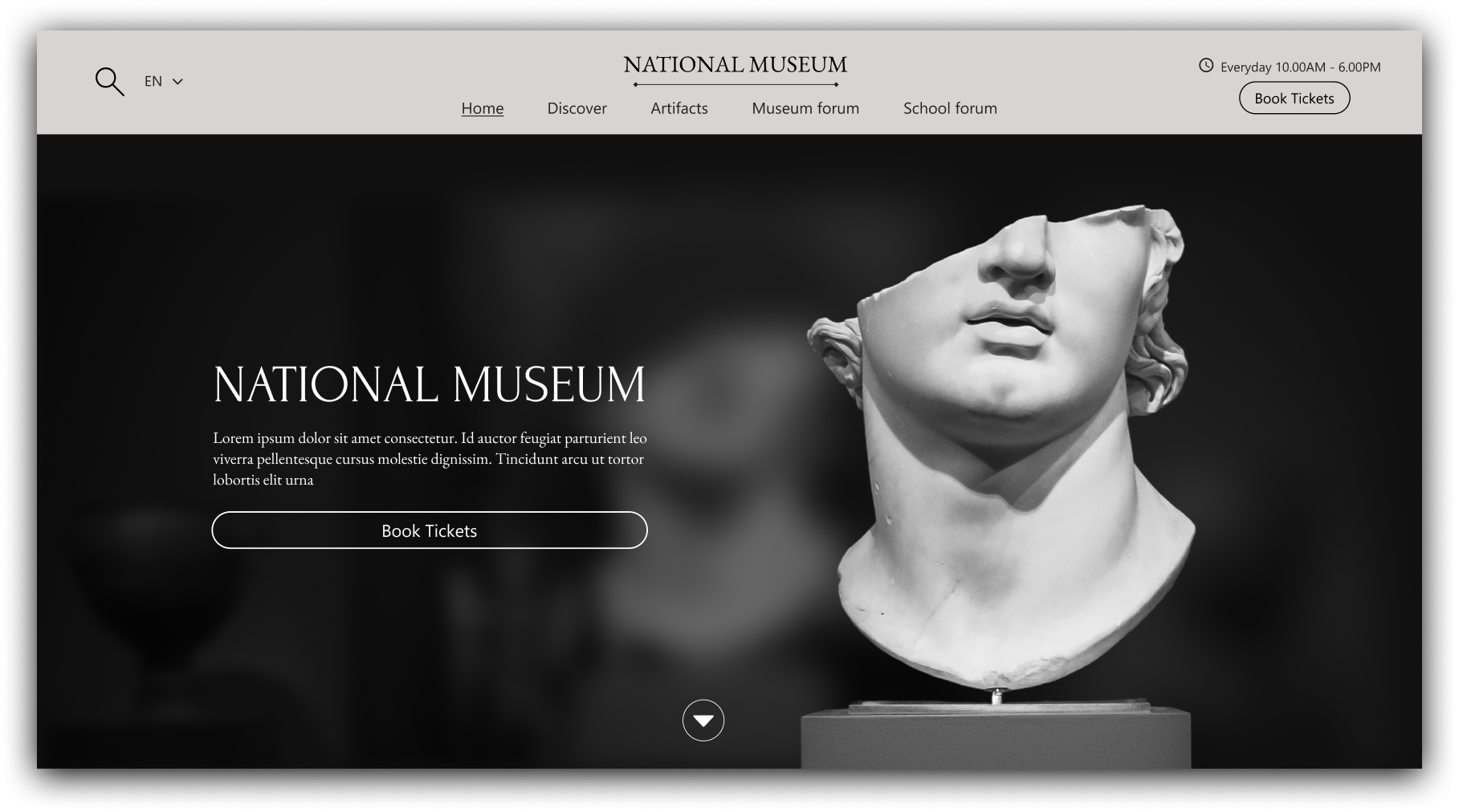 National Museum website concept