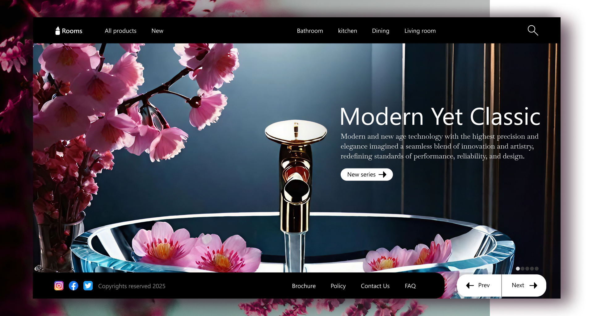 Rooms home interiors website concept