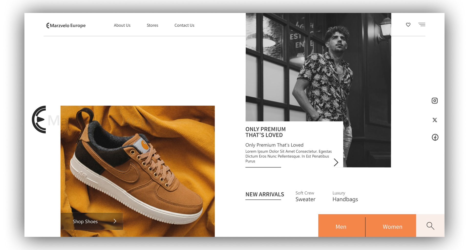 Marzvelo fashion ecommerce concept